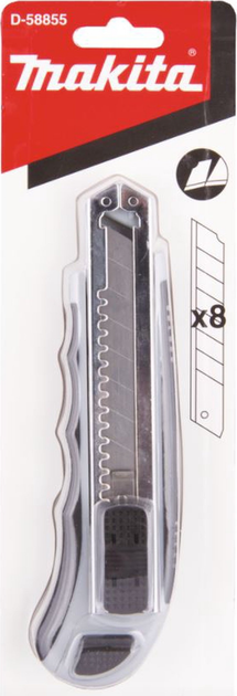 Segmentowy nożyk Makita 18 mm + 7 zapasowych ostrzy (D-58855) - obraz 2