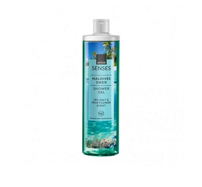 Гель для душа Avon Senses Мальдивские пески Maldives Oasis Shower Gel с морской солью и цветком груши 500 мл - Фото 1 Гель для душа Avon Senses Мальдивские пески Maldives Oasis Shower Gel с морской солью и цветком груши 500 мл - изображение 1