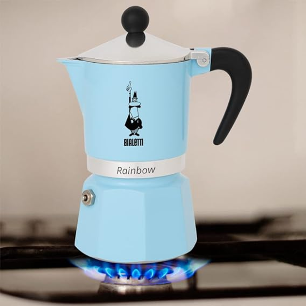 Kawiarka Bialetti Rainbow Niebieska 3 cups (8006363018661) (955555910616729) - Outlet - obraz 2