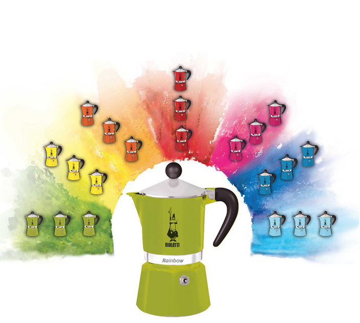 Гейзерна кавоварка Bialetti Rainbow 3tz Зелена 130 мл (8006363018500) (955555912225685) - Уцінка - зображення 2