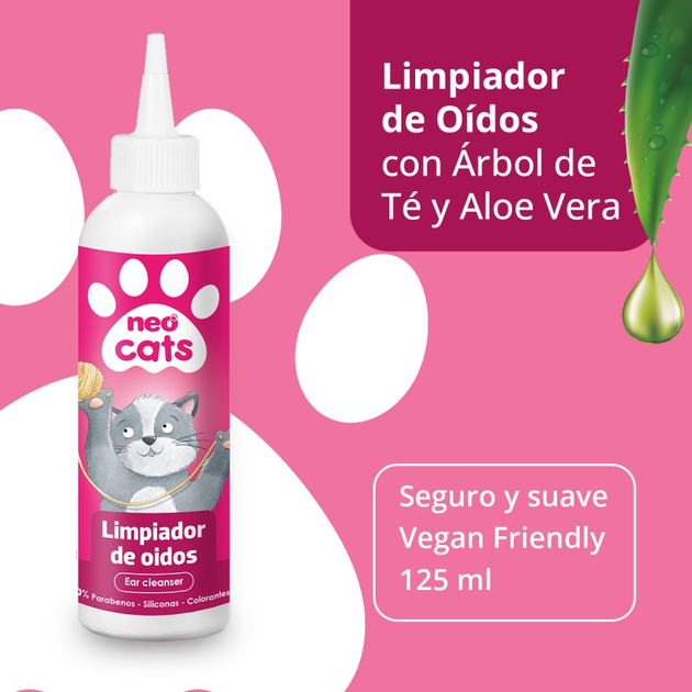 Płyn do czyszczenia uszu dla kotów Neovital Neo Cats Limpiador de oidos 125 ml (8436036592608) - obraz 2