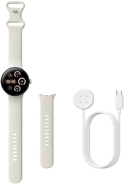 Смарт-часы Google Pixel Watch 3 41mm Wi-Fi Polished Silver Aluminum Case / Porcelain Active Band - изображение 6