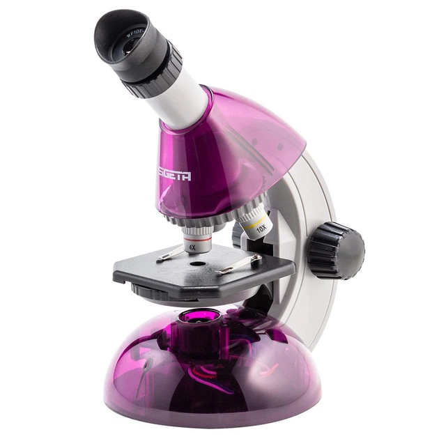 Мікроскоп дитячій SIGETA MIXI 40x-640x Purple з адаптером для смартфона та набором для дослідів - изображение 2