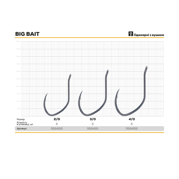 Крючок BKK Big Bait №4/0 (6шт) - Фото 2 Крючок BKK Big Bait №4/0 (6шт) - изображение 2