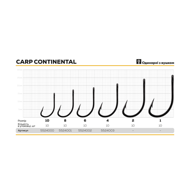 Гачок BKK Tournament Carp Continental №10(10шт)NEW (201447) 5524000 - Фото 2 Гачок BKK Tournament Carp Continental №10(10шт)NEW (201447) 5524000 - изображение 2