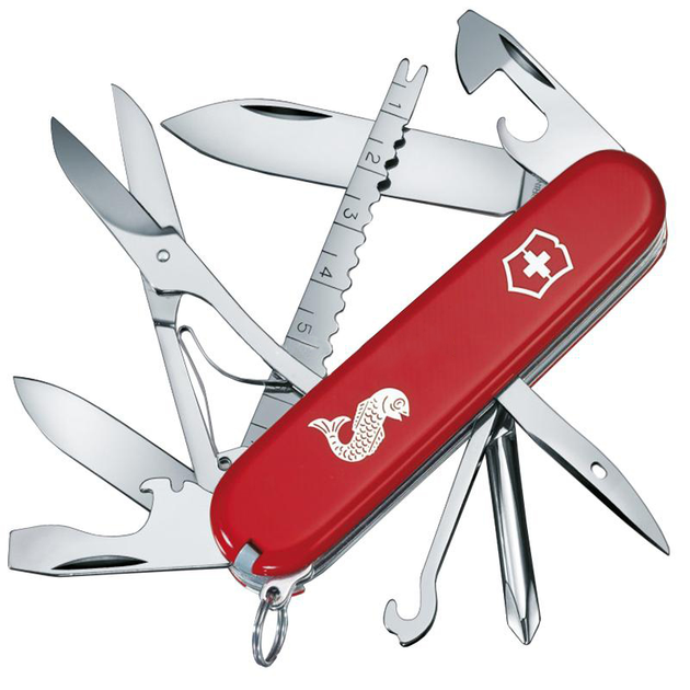 Ніж складний, мультитул Victorinox Fisherman (91мм, 17 функцій), червоний 1.4733.72 - изображение 1