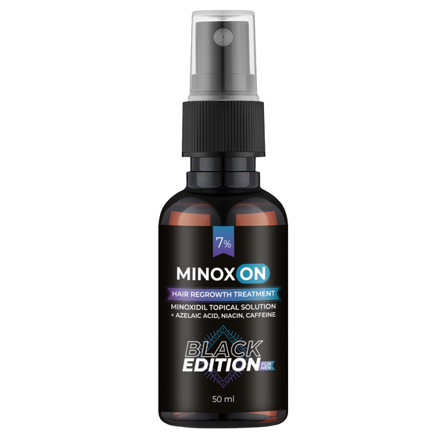 Мужской лосьон для роста волос Minoxon Black Edition Minoxidil 7% 50 мл 2775337260059 - Фото 1 Мужской лосьон для роста волос Minoxon Black Edition Minoxidil 7% 50 мл 2775337260059 - изображение 1