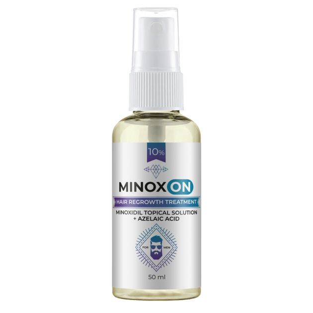 Чоловічий лосьйон для росту волосся Minoxon Minoxidil 10% 50 мл 2775337260035 - Фото 1 Чоловічий лосьйон для росту волосся Minoxon Minoxidil 10% 50 мл 2775337260035 - зображення 1
