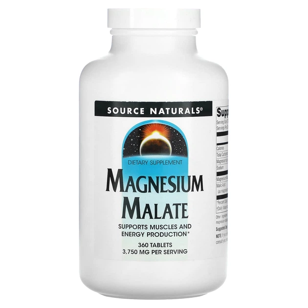 Магний малат, Magnesium Malate, Source Naturals, 3750 мг, 360 таблеток (1250 мг в 1 таблетке) - Фото 1 Магний малат, Magnesium Malate, Source Naturals, 3750 мг, 360 таблеток (1250 мг в 1 таблетке) - изображение 1