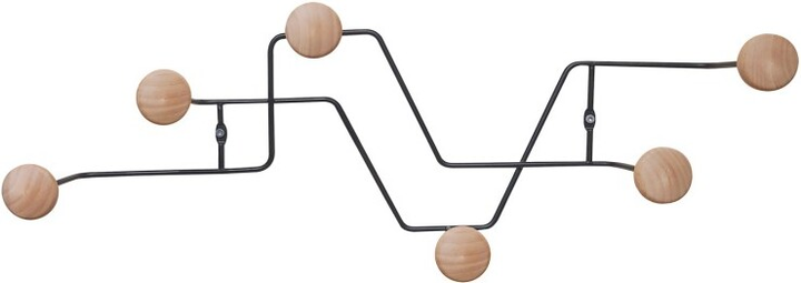 Wieszak na ścianę Present Time Zig Zag z 6 haczykami 25 x 21 x 8.5 cm (8714302736407) - obraz 1