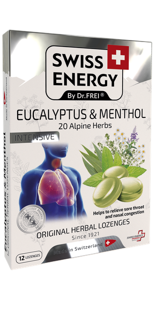 Леденцы от простуды, Herbal Lozenges Blister 20 herbs + Eucalyptus