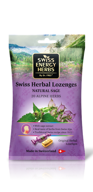 Леденцы от простуды, Herbal Lozenges Bag 20 herbs + Sage, Swiss