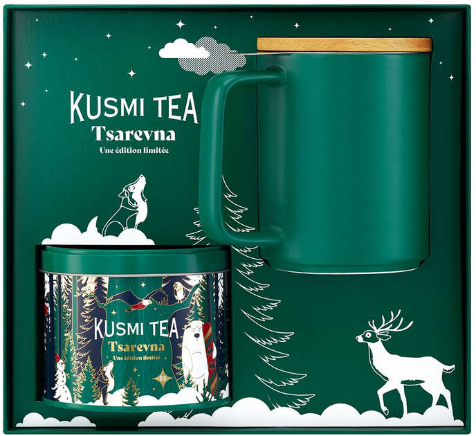 Zestaw Kusmi Tea herbata czarna sypana Tsarevna 120 g + Kubek z zaparzaczem (3585810111629) - obraz 2