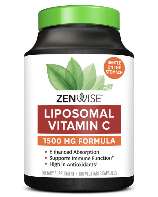 Ліпосомальний вітамін C, Vitamin C, Zenwise Health, 1500 мг, 180 веганських капсул - Фото 1 Ліпосомальний вітамін C, Vitamin C, Zenwise Health, 1500 мг, 180 веганських капсул - зображення 1