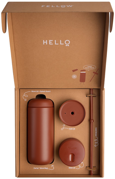 Kubek termiczny Fellow Carter Slide Mug + 3 nakrętki Sienna 473 ml (840228809159) - obraz 2