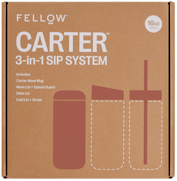 Kubek termiczny Fellow Carter Slide Mug + 3 nakrętki Sienna 473 ml (840228809159) - obraz 3