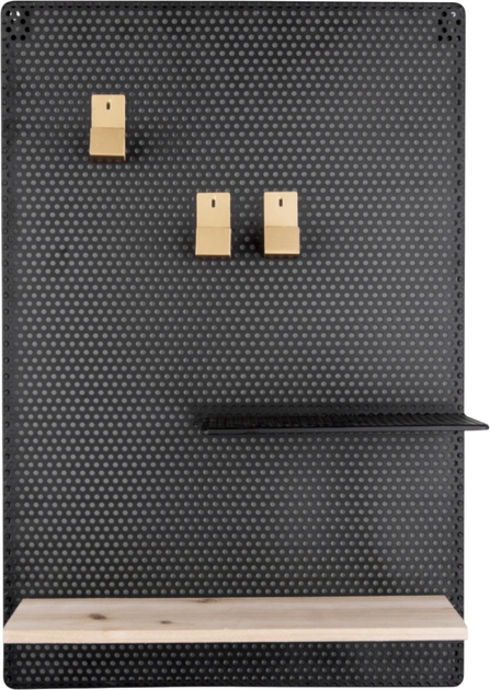 Tablica na notatki Present Time Perky Mesh z półeczkami i haczykami 52.5 x 34.5 x 10.5 cm Czarna (8714302668364) - obraz 1
