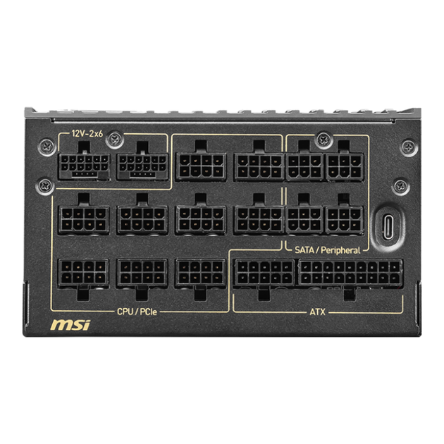 Блок питания модульный для ПК MSI MEG Ai1600T PCIE5, ATX 3.1, 1600W, 135 мм вентилятор, 80+ Titanium, Black - изображение 3