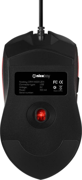 Mysz Niceboy ORYX M220 Zen USB Black/Red (8594182424201) - obraz 5