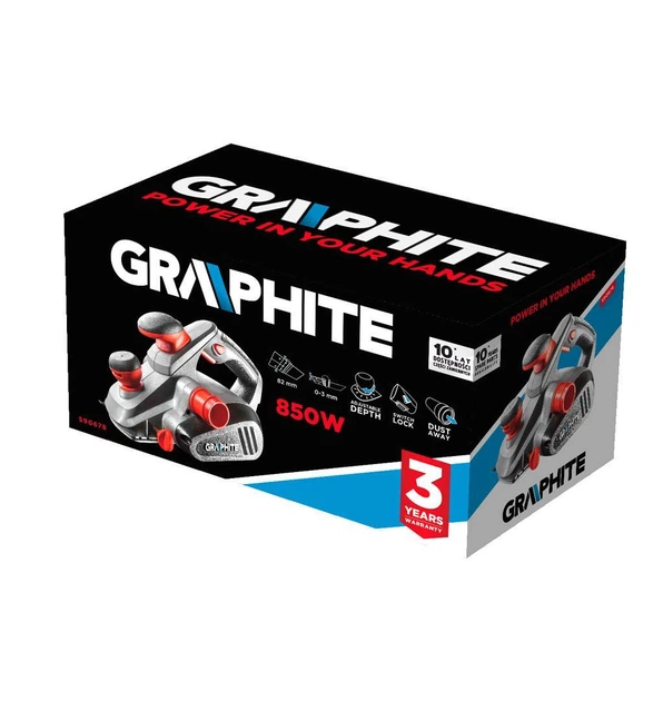 Graphite Рубанок 850Вт 82мм строгание до 3мм 3.1кг - Фото 12 Graphite Рубанок 850Вт 82мм строгание до 3мм 3.1кг - изображение 12