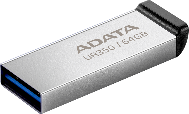 Флеш память USB ADATA 64GB USB 3.2 Gen 1 UR 350 Silver/Black (UR350-64G-RSR/BK) - изображение 3