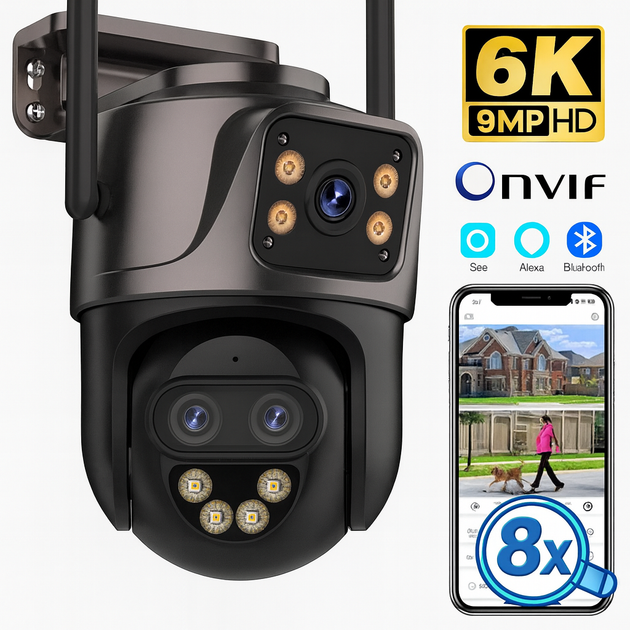 Уличная Wifi Камера видеонаблюдения с зумом 9MP iCsee XM83 - Фото 1 Уличная Wifi Камера видеонаблюдения с зумом 9MP iCsee XM83 - изображение 1