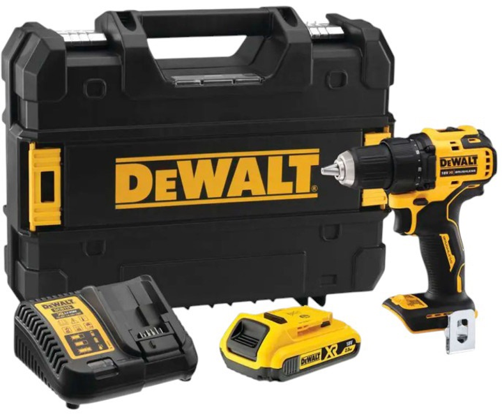 Wiertarko-wkrętarka akumulatorowa DeWalt DCD708D1T-QW 18 V 1 x 2 Ah (5035048732380) - obraz 1