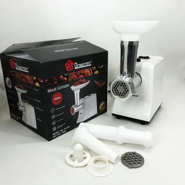 Мясорубка электрическая domotec r3391 2000w, мощная компактная мясорубка для дома, мясорубка 3 в 1 - Фото 5 Мясорубка электрическая domotec r3391 2000w, мощная компактная мясорубка для дома, мясорубка 3 в 1 - изображение 5