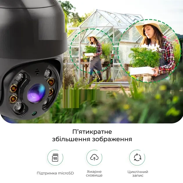Уличная поворотная IP-камера WI-FI ,А8 / 4mp 360 (A8) monitor ICSSE День/ночь система видеонаблюдения - изображение 4