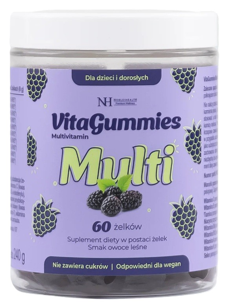 Харчова добавка Noble Health Мультивітаміни VitaGummies 60 желейок (5906630601370) - зображення 1