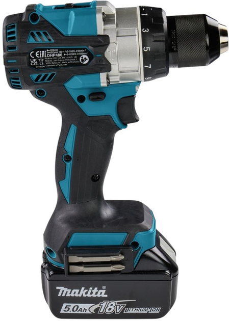 Wiertarko-wkrętarka akumulatorowa Makita DHP486RTJ 18 V 2 x 5 Ah  (0088381739627) - obraz 5