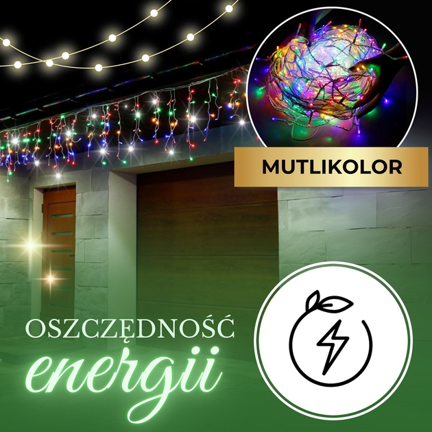 Kurtyna świetlna Springos CL0503 Sople 500 LED Multikolor (5907719412603) - obraz 5
