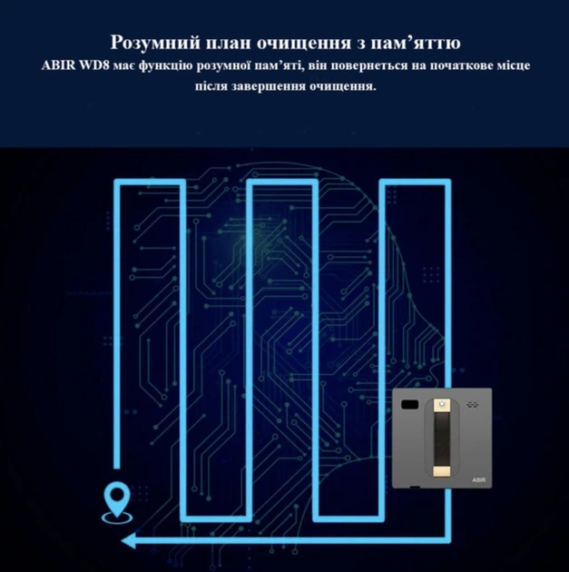 Робот для мойки окон ABIR WD8 Black пульт, с автоматическим распылением и функцией защиты от падения + приложение - Фото 8 Робот для мойки окон ABIR WD8 Black пульт, с автоматическим распылением и функцией защиты от падения + приложение - изображение 8