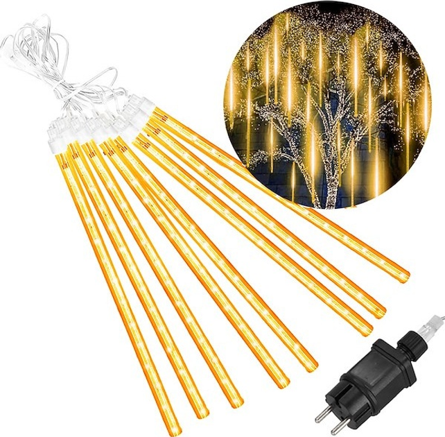 Гірлянда Springos CL1214 Метеори 144 LED Тепла біла (5907719422299) - зображення 1
