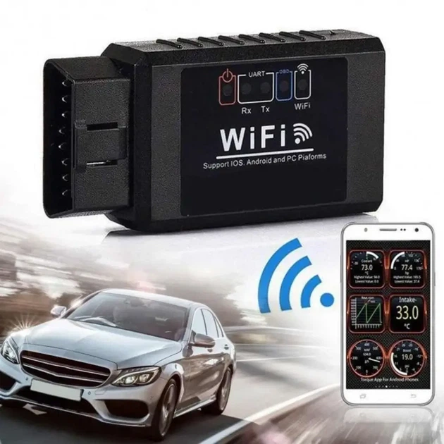 Автомобильный диагностический адаптер OBD2 ELM327 Wi-Fi сканер ошибок для авто 2714 - изображение 8