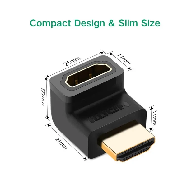 Адаптер UGREEN HDMI 4K Adapter Male to Female Up-angled (UGR-20110) - Фото 5 Адаптер UGREEN HDMI 4K Adapter Male to Female Up-angled (UGR-20110) - зображення 5