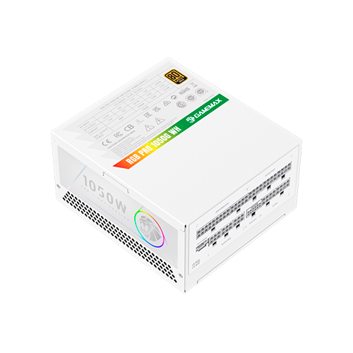 Блок питания GameMax RGB PRO 1050G WH Белый 1050W ATX 3.1 модульный 80+ Gold 140 мм вентилятор подсветки RGB для ПК (RGB PRO 1050G WH) - изображение 6