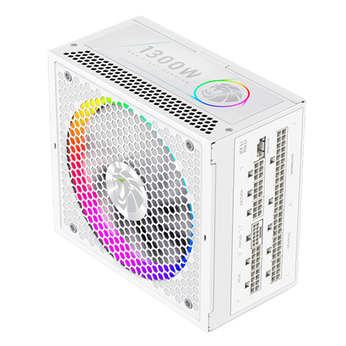 Блок питания GameMax RGB PRO 1300P WH Белый 1300W ATX 3.1 модульный 80+ Platinum 140 мм вентилятор подсветки RGB для ПК (RGB PRO 1300P WH) - изображение 6