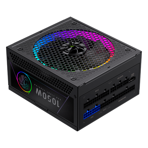 Блок питания GameMax RGB 1050G Черный 1050W ATX 2.53 модульный 80+ Gold 140 мм вентилятор подсветки RGB для ПК (RGB 1050G) - Фото 1 Блок питания GameMax RGB 1050G Черный 1050W ATX 2.53 модульный 80+ Gold 140 мм вентилятор подсветки RGB для ПК (RGB 1050G) - изображение 1