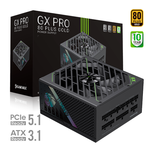 Блок питания модульный для ПК GameMax GX PRO 1050G, ATX 3.1, 1050W, 135 мм вентилятор, 80+ Gold, Black - изображение 9