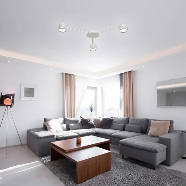 Люстра Esllse GUSTAV 3R 850x85 мм на 3 лампи GX53 біла - Фото 3 Люстра Esllse GUSTAV 3R 850x85 мм на 3 лампи GX53 біла - зображення 3