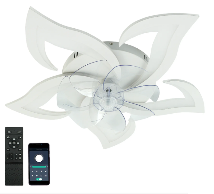 Управляемая светодиодная люстра с вентилятором ESLLSE FAN ELLA 72W+18W 5F-APP-680х120-WHITE/WHITE-220-IP20 - изображение 8