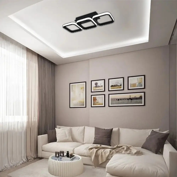 Управляемая светодиодная люстра Esllse CUBES 40W 3S-SMART 3000-6500К 2100Лм 520x170x85-BLACK-220-IP20 - Фото 3 Управляемая светодиодная люстра Esllse CUBES 40W 3S-SMART 3000-6500К 2100Лм 520x170x85-BLACK-220-IP20 - изображение 3