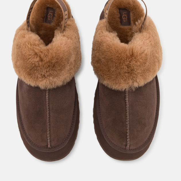 Жіночі уггі Сандалі Платформа Темно Коричневі Замша UGG Funkette Slippers Platform Chocolate (38, темно коричневий) - Фото 4 Жіночі уггі Сандалі Платформа Темно Коричневі Замша UGG Funkette Slippers Platform Chocolate (38, темно коричневий) - изображение 4