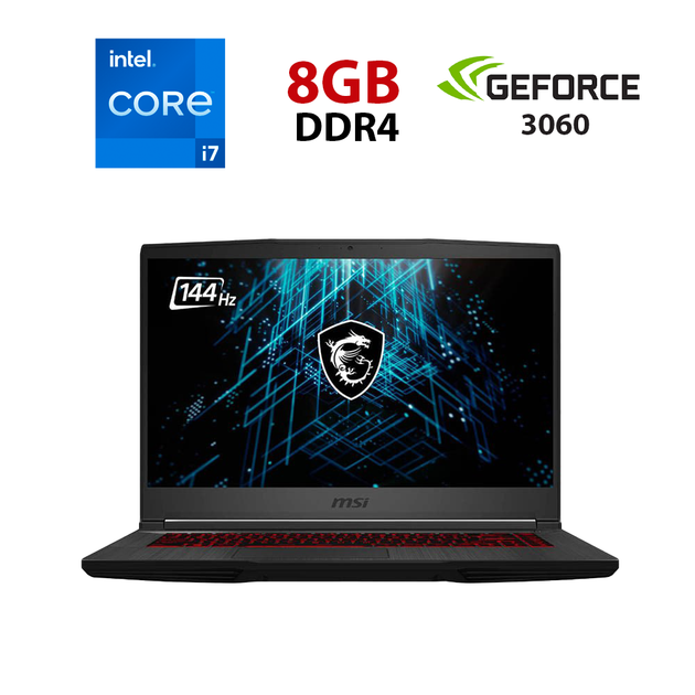 Игровой ноутбук MSI GF65 Thin 10UE-429NEU / 15.6" (1920x1080) IPS / Intel Core i7-10750H (6 (12) ядер по 2.6 - 5.0 GHz) / 8 GB DDR4 / 240 GB SSD / nVidia GeForce RTX 3060, 6 GB GDDR6, 192-bit / WebCam б/у - Фото 1 Игровой ноутбук MSI GF65 Thin 10UE-429NEU / 15.6" (1920x1080) IPS / Intel Core i7-10750H (6 (12) ядер по 2.6 - 5.0 GHz) / 8 GB DDR4 / 240 GB SSD / nVidia GeForce RTX 3060, 6 GB GDDR6, 192-bit / WebCam б/у - изображение 1