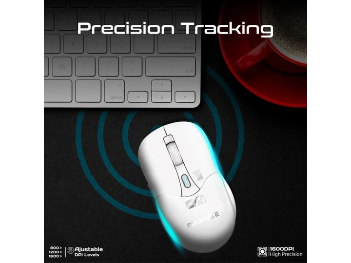 Миша Promate Samo White - Фото 2 Миша Promate Samo White - зображення 2
