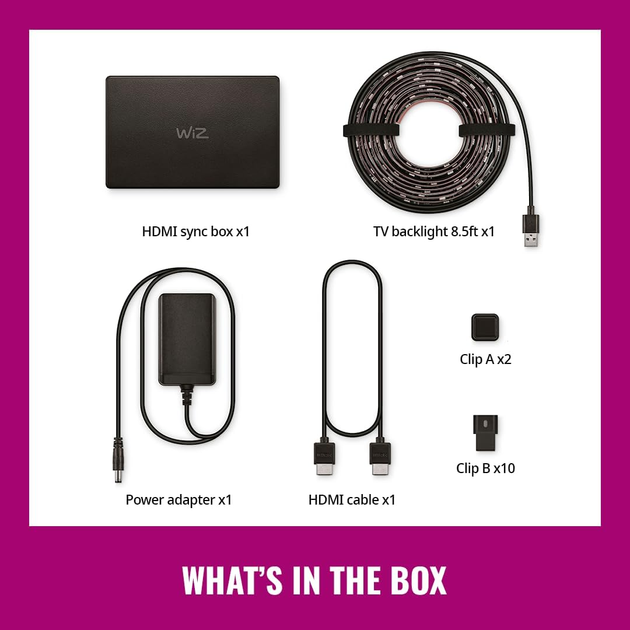 Набір адаптивного підсвічування WiZ Sync box starter kit 55-65 EU (8720169078604) - зображення 2