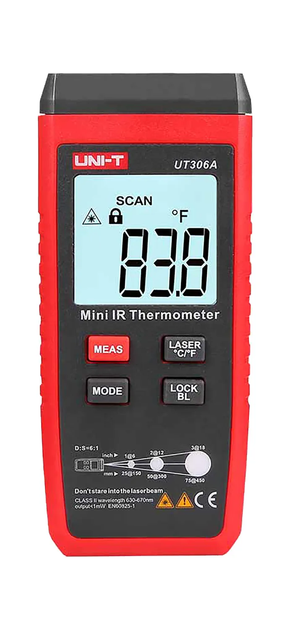 Вимірювач температури Uni-T інфрачервоний UT306A (5901890044547) - зображення 1