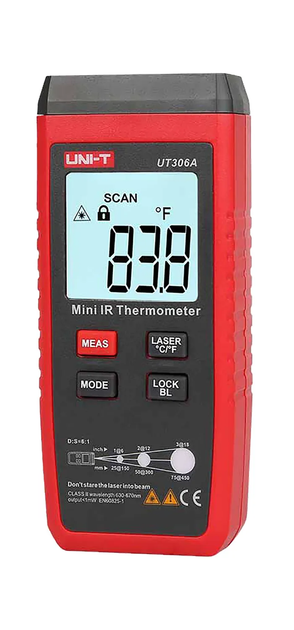 Вимірювач температури Uni-T інфрачервоний UT306A (5901890044547) - зображення 2