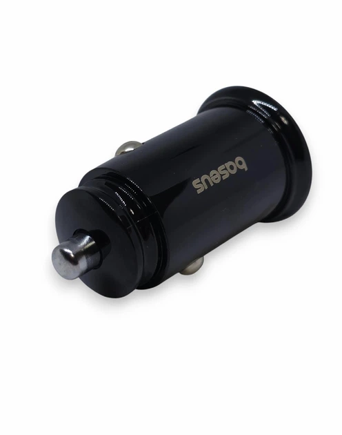 Автомобильная зарядка Baseus USB + PD Type-C разъем QC4.0 быстрая зарядка 12-24V mini Черная (80033) - изображение 3